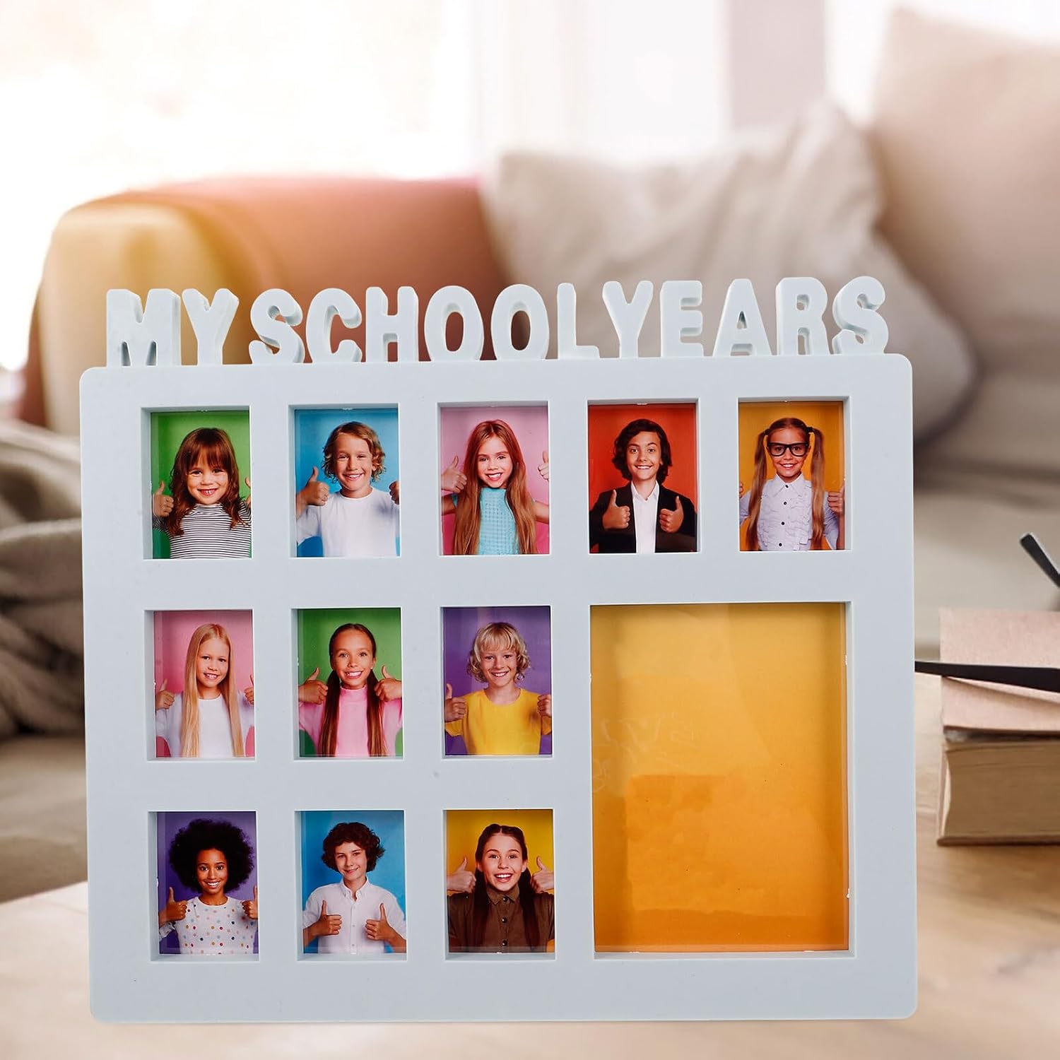 Blue Plastic School Year Photo Display Frame for Boys and Girls Home