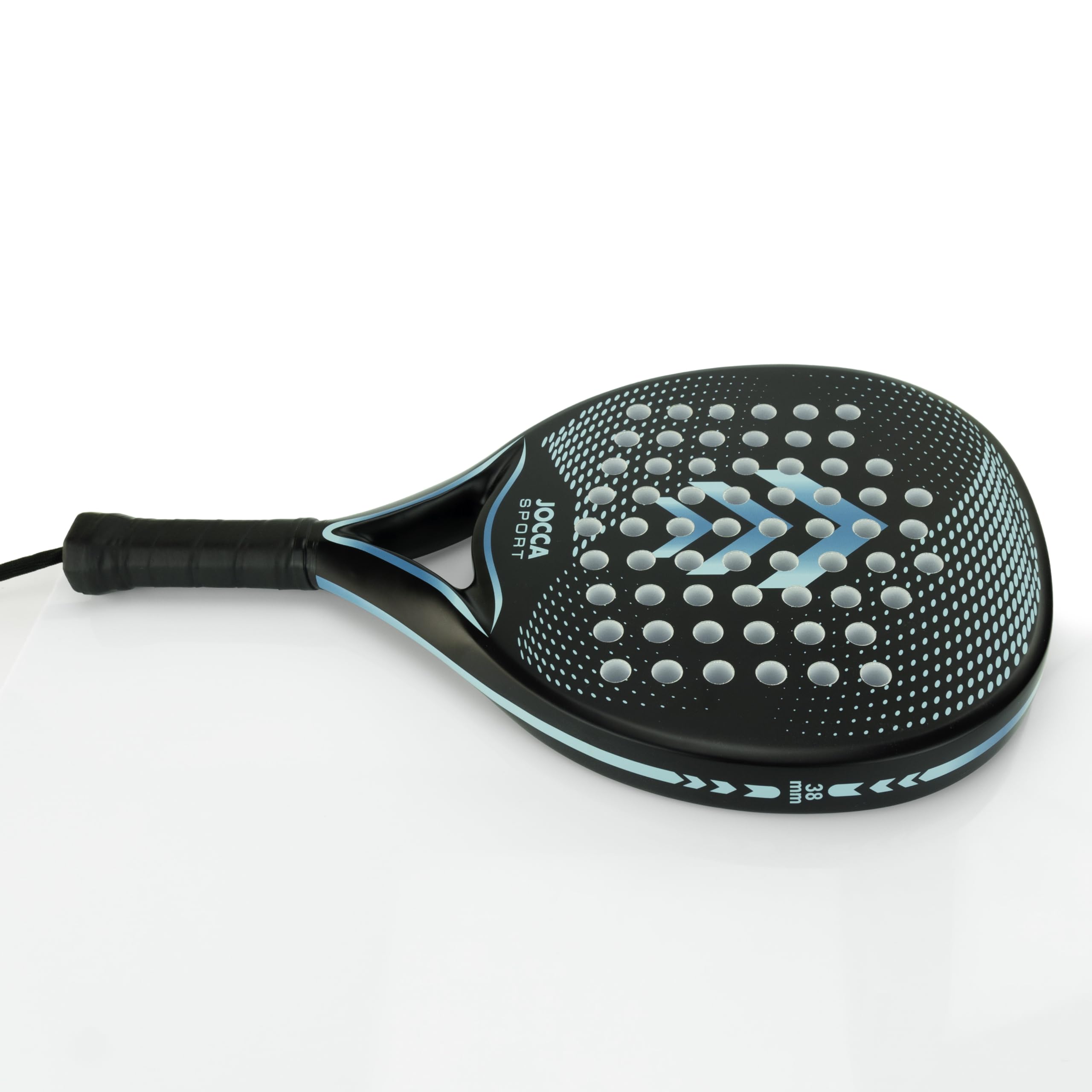 JOCCA - Raqueta de pádel Adulto/Estabilidad y fijeza/Jugadores Medios y de iniciación/Espesor 3.8cm/ Marco de Fibra de Vidrio y Espuma EVA