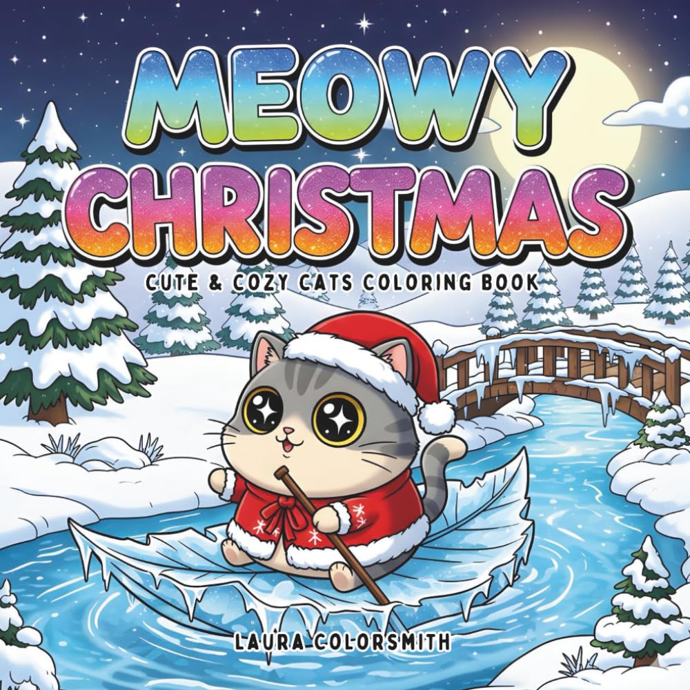 Meowy Christmas – Cute & Cozy Cats Coloring Book: Kawaii Christmas Cats Coloring Fun | A Cozy Holiday Activity for Kids and Cat Lovers (Coloring Book for Christmas)
