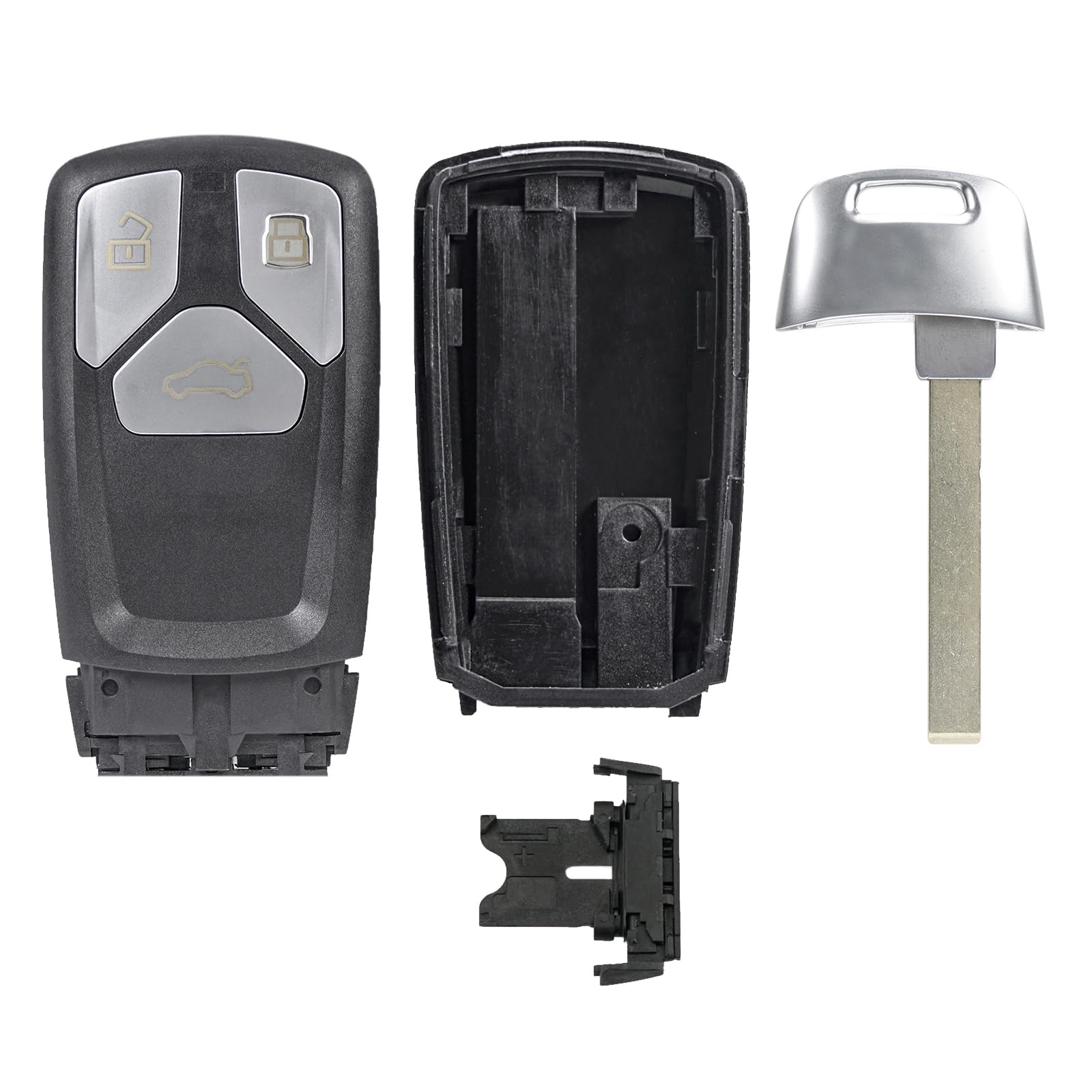 Audi - Guscio chiave per Audi Q2 Q3 Q5 Q7 Q8 A4 S4 A5 S5 A6 A7 A8 TT chiavi auto Audi A4, chiave di ricambio Audi Q5, telecomando Audi – 3 tasti