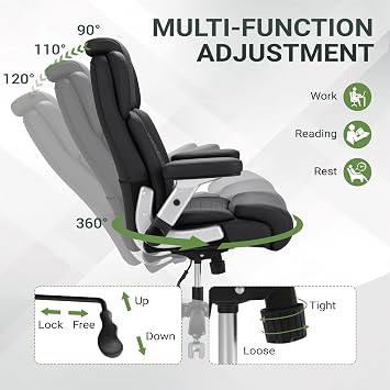 Kemon 500lbs Big and Tall Office Chair Heavy Duty Desk Chair for Heavy People, Adjustable Lumbar Support & Height, High Back Ergonomic Executive Computer Chair