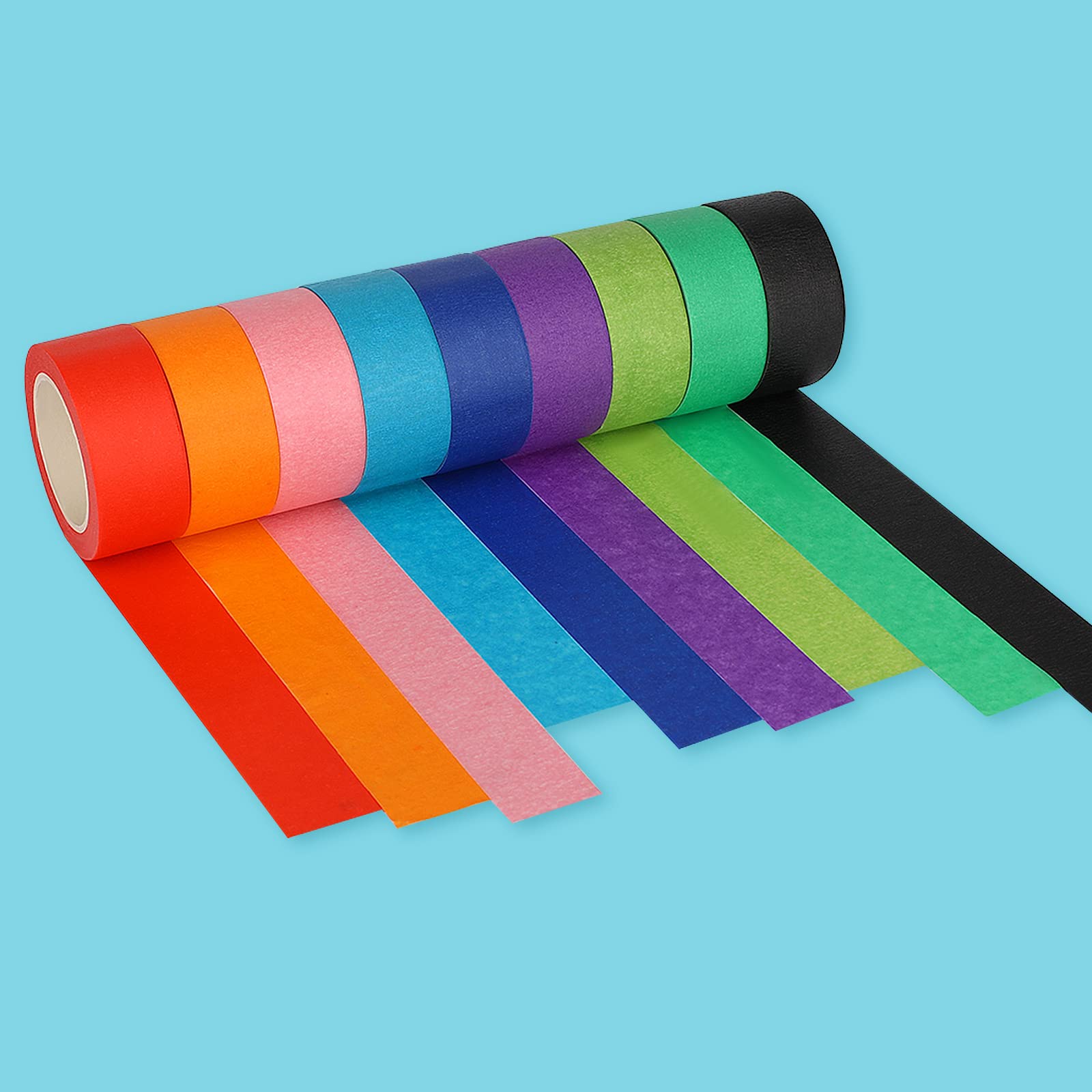 KINBOM 10 Rouleaux Ruban Coloré Papier, 1,5cm de Large Ruban de Masquage Inscriptible Ruban de Peintre avec 10 Couleurs Assorties pour le Bricolage KINBOM 10 Rouleaux Ruban Coloré Papier, 1,5cm de Large Ruban de Masquage Inscriptible Ruban de Peintre avec 10 Couleurs Assorties pour le Bricolage