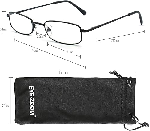 Miniatura 4 de 5 pares de lectores rectangulares de metal para hombres y mujeres, multicolor