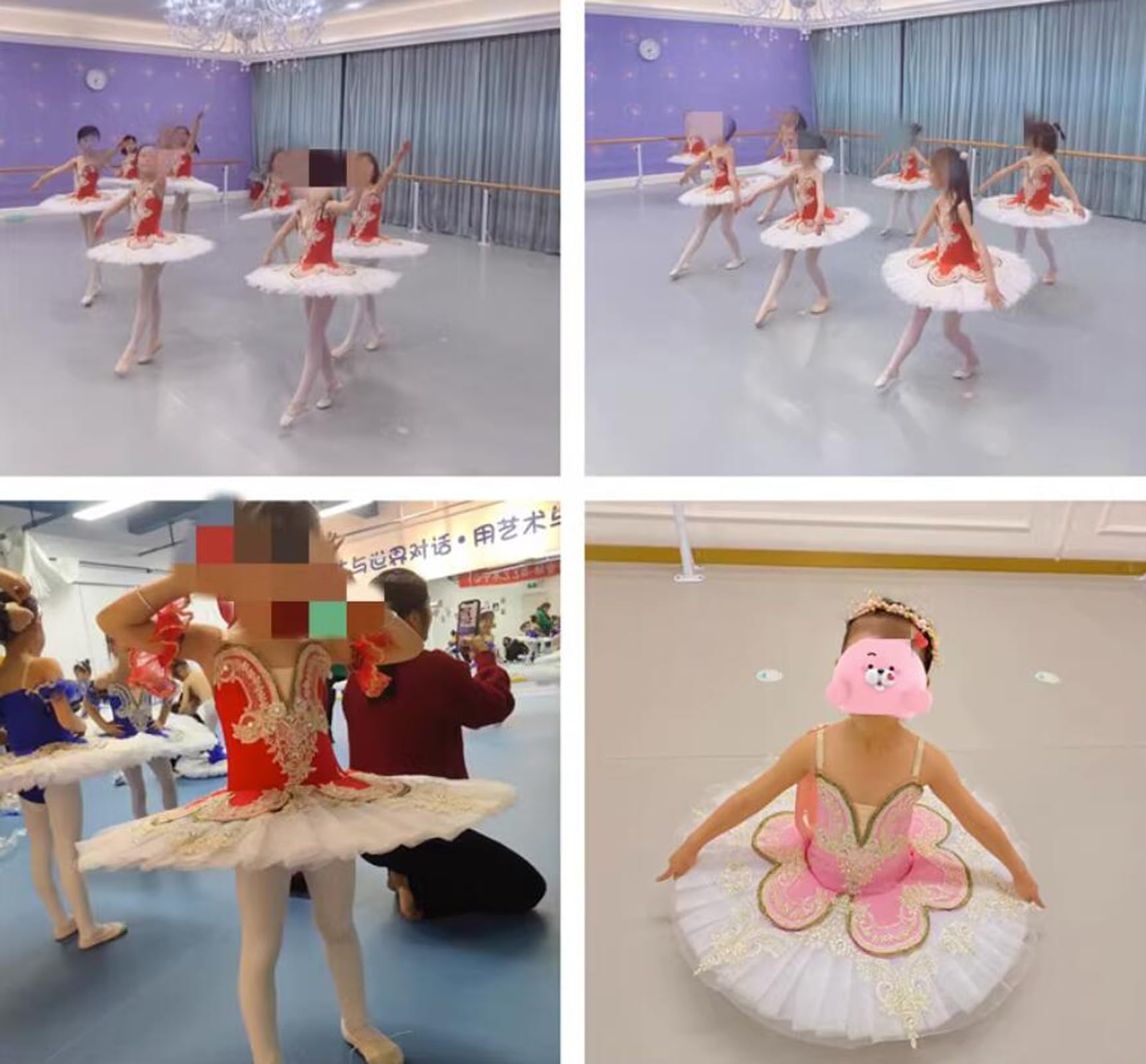 OTMYIGO Filles Professionnel Tutu Ballet Tutu pour Enfant lac des cygnes Costumes crêpe Tutu Ballerine compétition Robe Performance vêtements