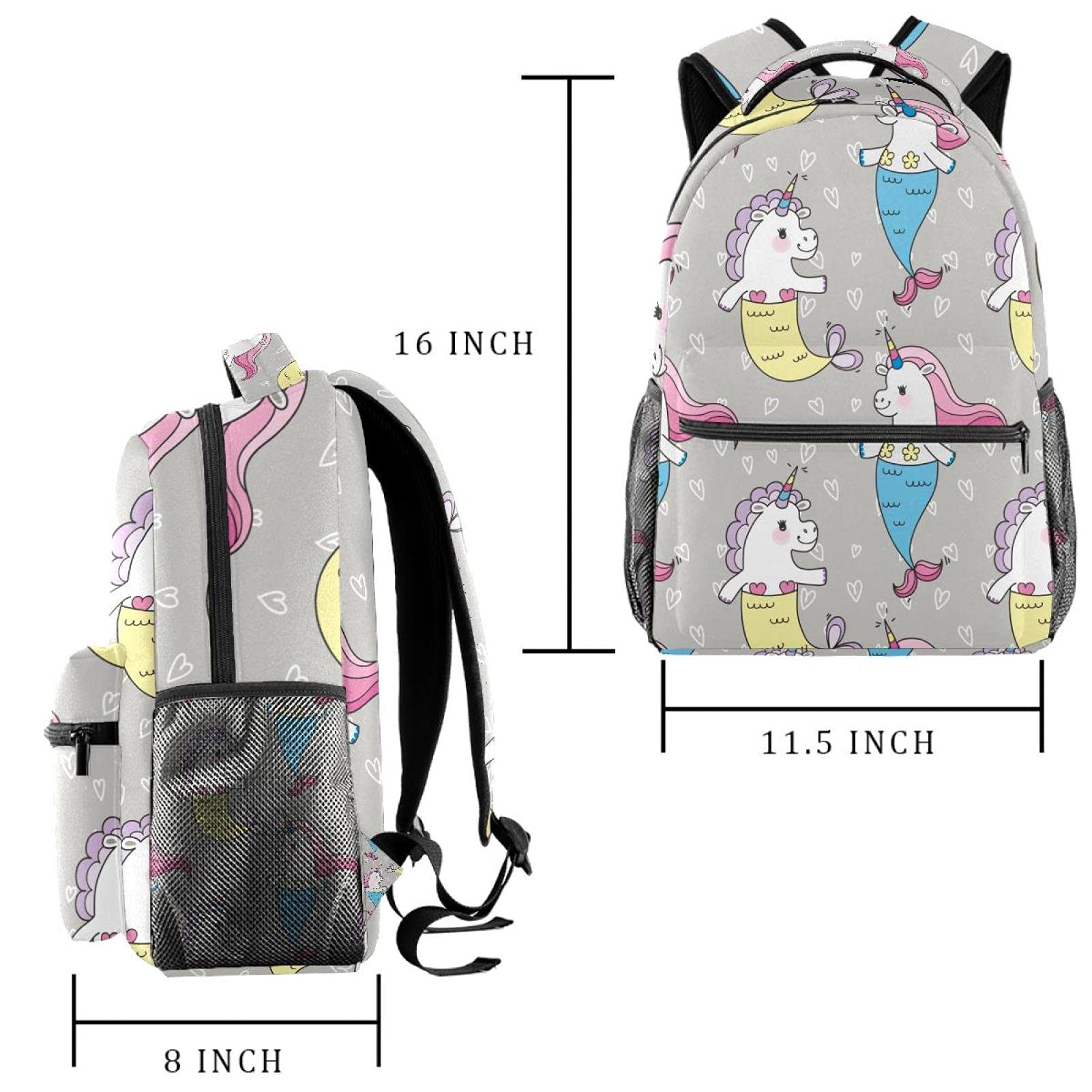 Laptop-Rucksack, Motiv: Angel Unicorn Star Night Navy Hintergrund University Laptop Rucksack Reisetasche Große Kapazität & Verstellbarer Gurt, Mehrfarbig 07,