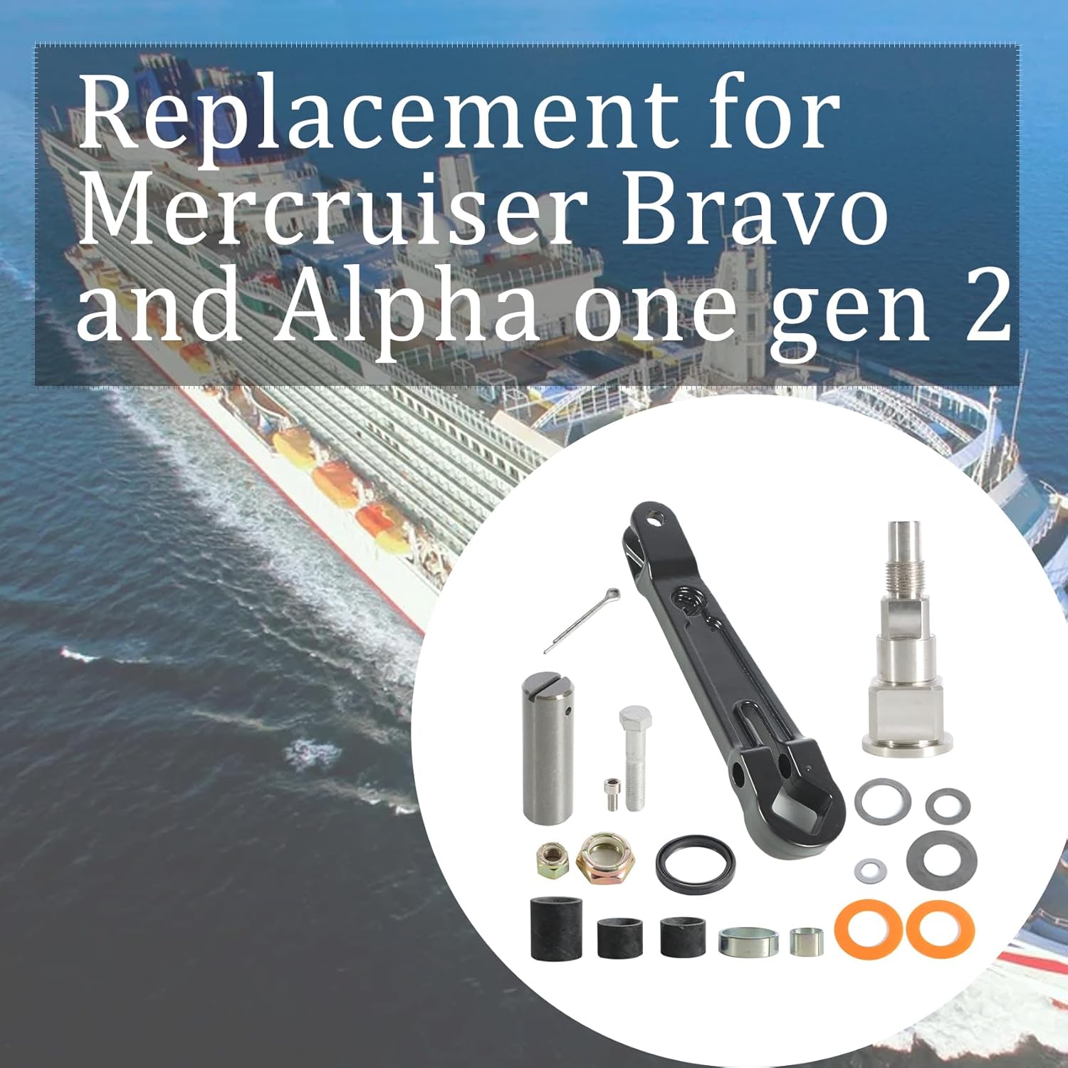 labwork Upper Gimbal Steering Arm Shaft Pin Kit Replacement for Mercruiser Bravo and Alpha One Gen 2 866322A01 866718A01