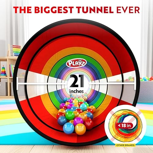 Miniatura 2 de Túnel de juego extragrande para niños pequeños de 1 a 3 años – Tubo de gateo emergente para bebés, actividad sensorial, juguete para niños