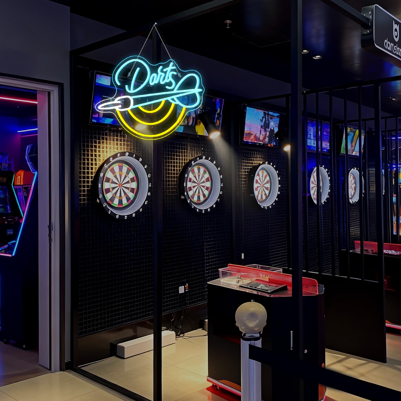 Horseneon Dart Neonowy szyld, Darts Bar Led szyld, Dartowa tarcza reklamowa na ścianę, neonowe szyłd LED do gry, neonowy szyłd do gier do gry w pokoju, pubu, domu, baru, klubu, kryjówki dla mężczyzn