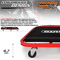 Vista 6 de M-AUTO Enredadera Plegable de 40 Pulgadas con Asiento Rodante, Silla de Garaje Ajustable Todo en Uno, Para Acostarse o Sentarse, Capacidad de 150