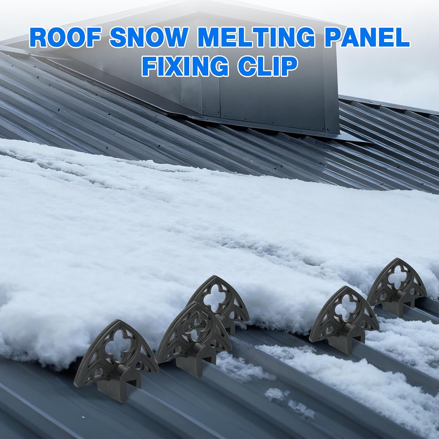 50 Pack Snow Guards for Metal Roofs, Metal Roof Snow Guards Stops Guard Block, Fits Standing Seam Widths Under 1/2 Inch, No-Drill Installation, Set Screws Included