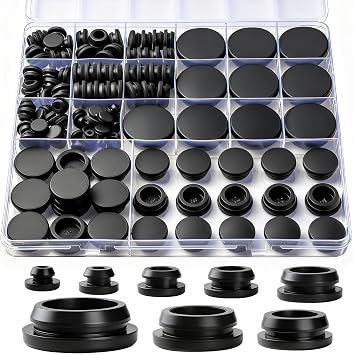 Rubber Plugs 8-Sizes | 1" 3/4" 5/8" 1/2" 3/8" 5/16" 1/4" 1/5" Assorted Sizes Rubber Plugs for Holes for Furniture,Offices,Kitchens