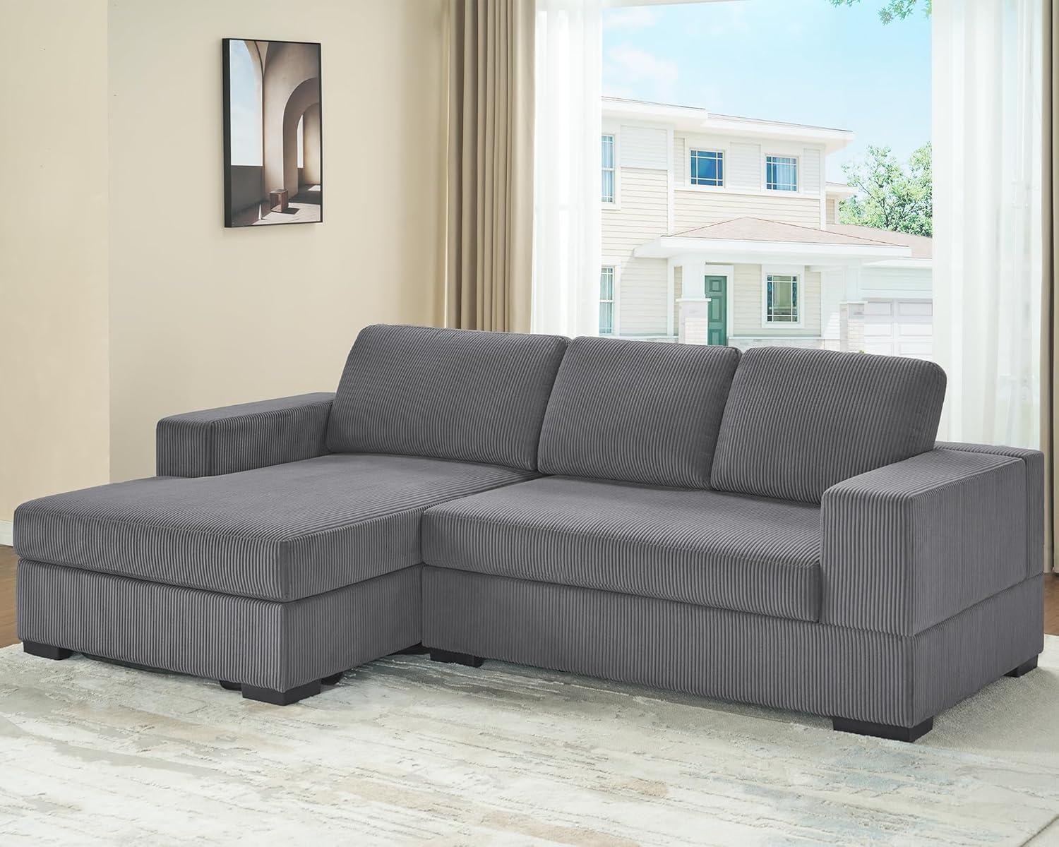AMERLIFE 96 Inch Oversized Sectional Sofa
