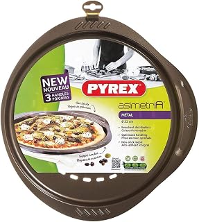Pyrex Molde Pizza 32Cm Asimetria, Acero, Negro, 1.92 cm