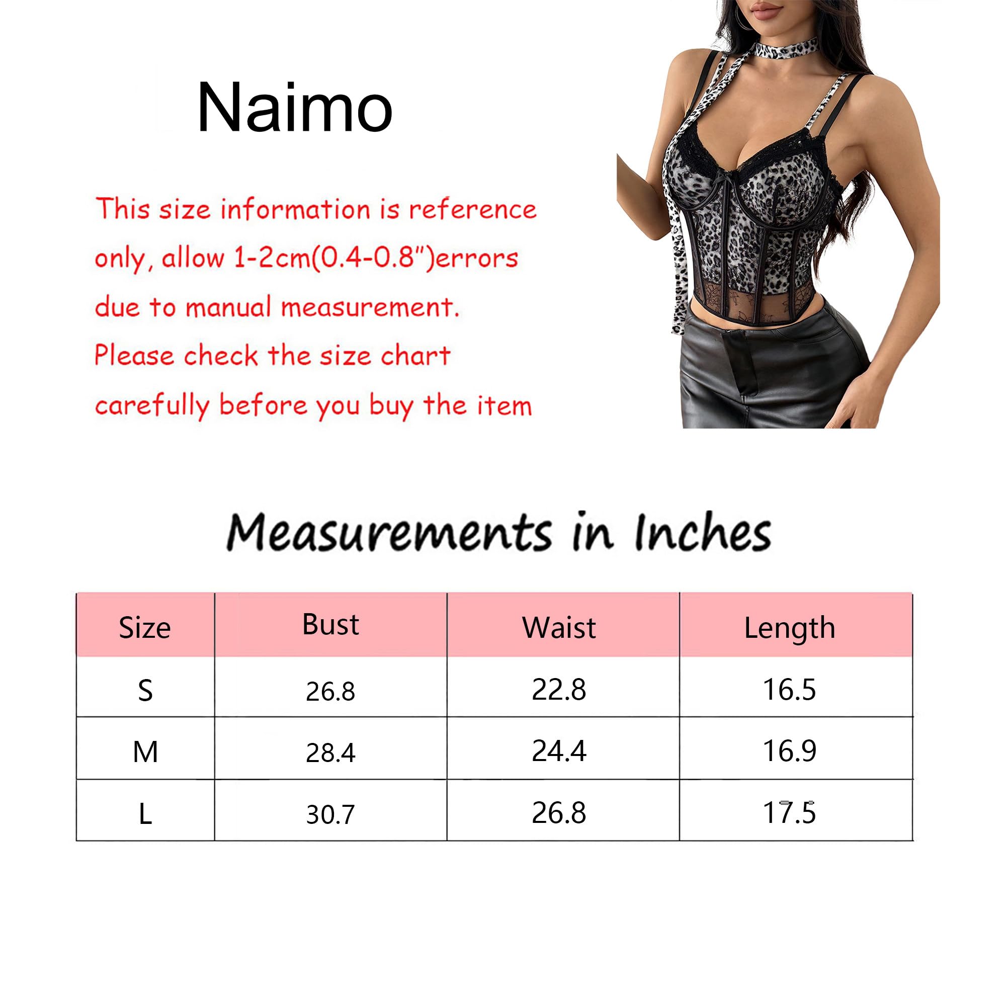Naimo Maglia da pesca da donna in rete a crop top sexy Hollow Out Halter Top Gothic Punk Top