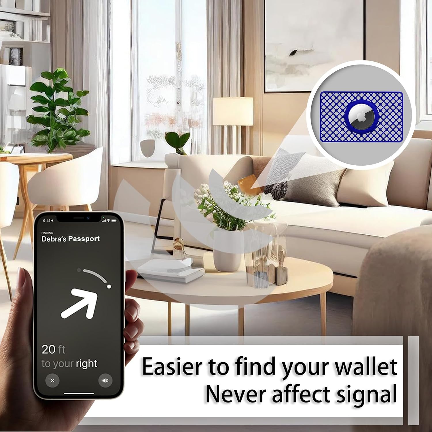 WALNEW AirTag Wallet Holder 2 Pack, Ultra Slim 0.1" Credit Card Size Case image 5