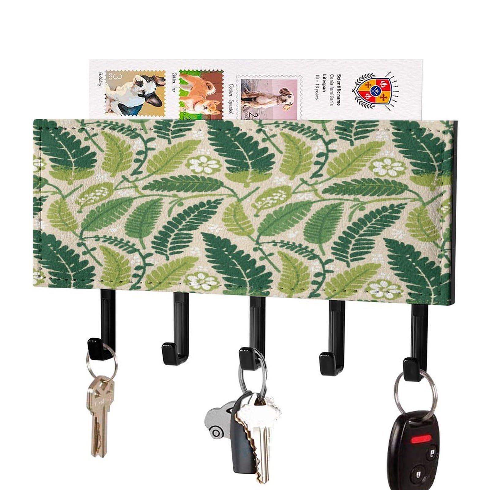 Estante de metal adhesivo para colgar llaves y organizar cartas en pared