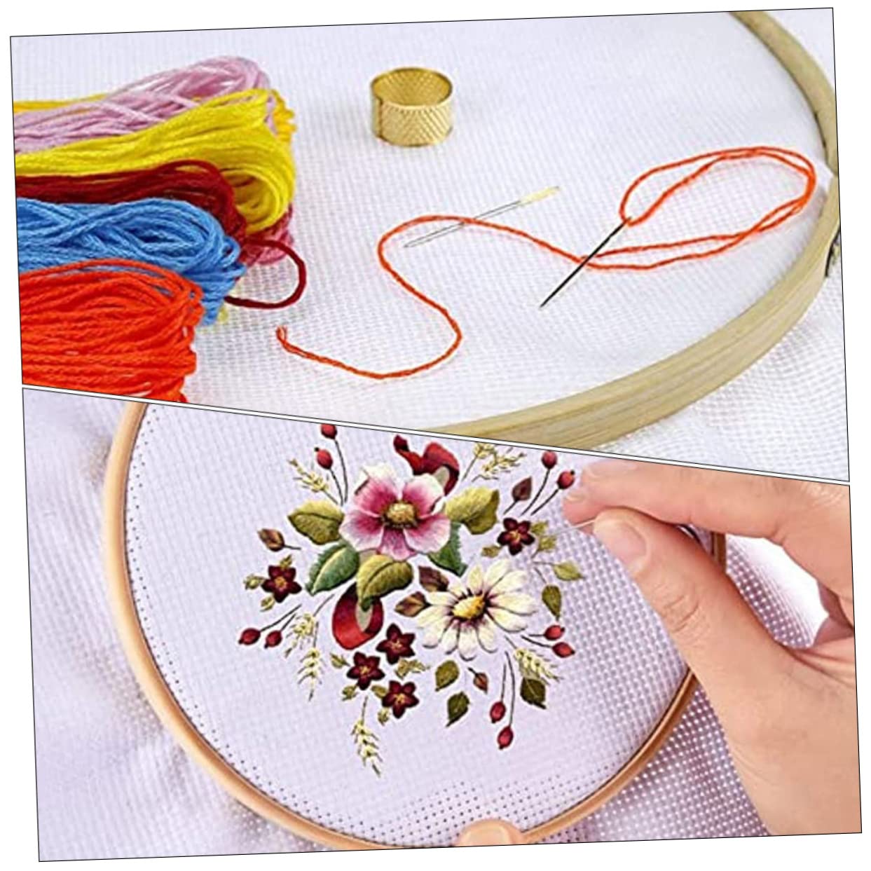 KONTONTY Embroidery Supplies 14ct Cross Stitch Fabric Gridding for Beginners Pros