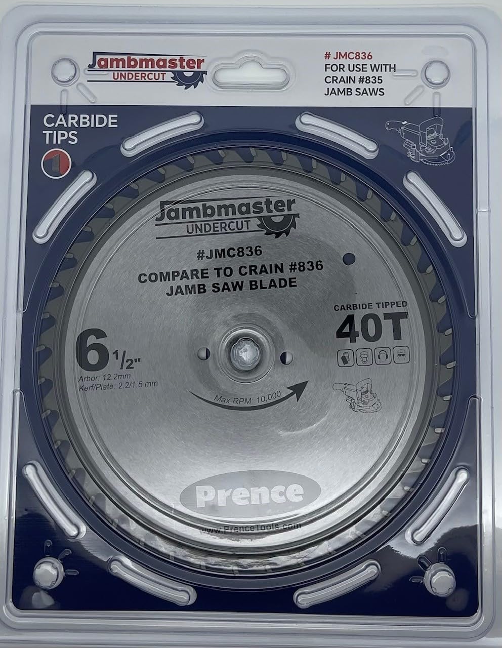 Jambmaster JMC836 Undercut Jamb Saw Blade Comparable to Crain 836