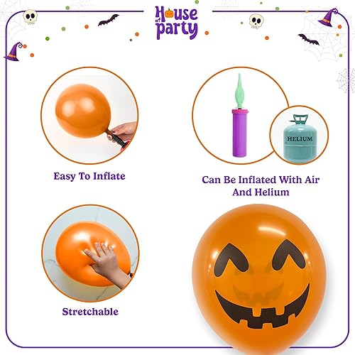 Miniatura 41 de HOUSE OF PARTY Juego de globos de fantasma de Halloween, globos de aluminio de 20 pulgadas para decoraciones de fiesta de feliz día de abucheo