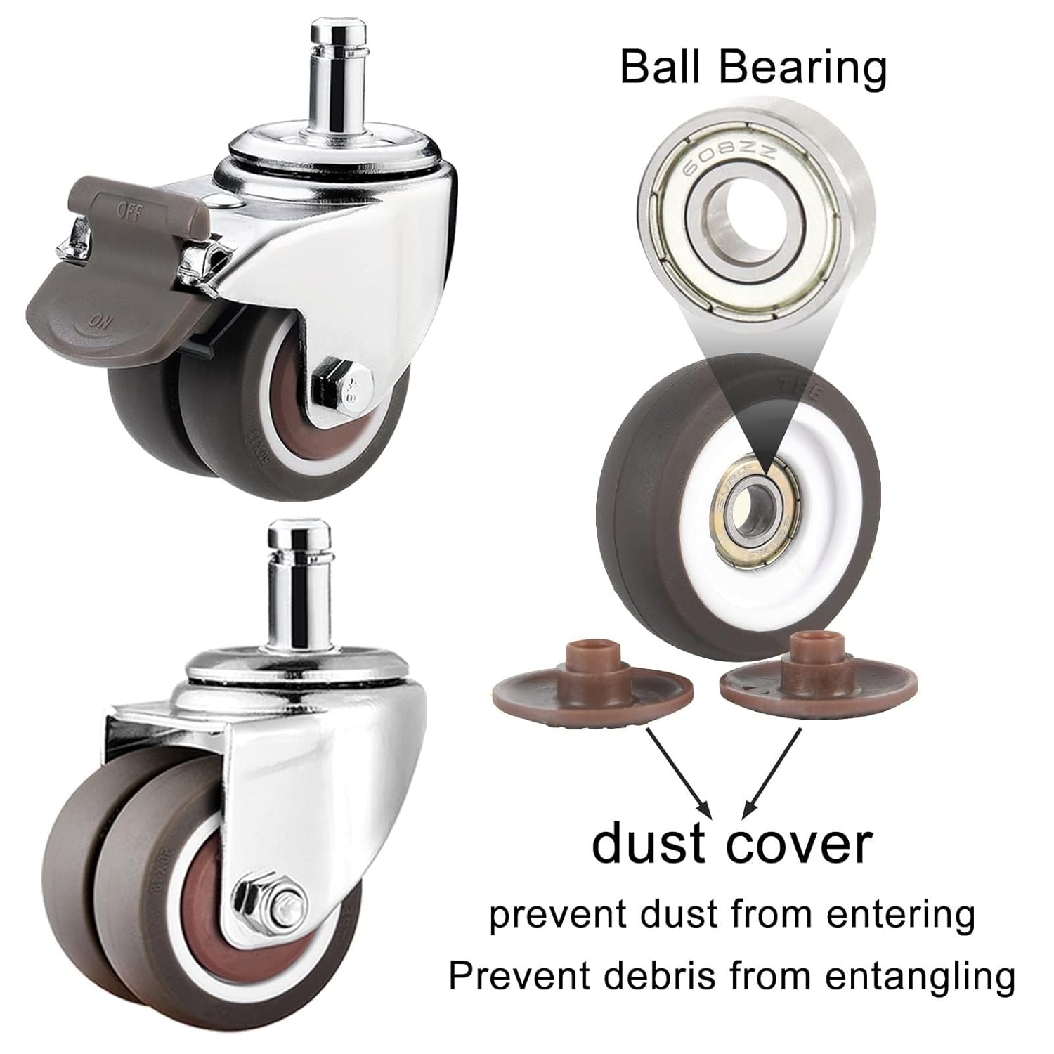 Amazon.co.jp: 2"50mmオフィスチェアキャスターホイール、交換用ポリウレタンコンピューターチェアキャスター、ヘビーデューティー 家具 スイベルホイール、ユニバーサルダブルキャスター、負荷150Kg、5個セット、ブラック（スレッドSte : DIY・工具・ガーデン WEWILL ... 7/16インチ ステムキャスターホイール 5個セット ヘビーデューティー ダブルロー TPE ゴムキャスター 家具 オフィスチェア