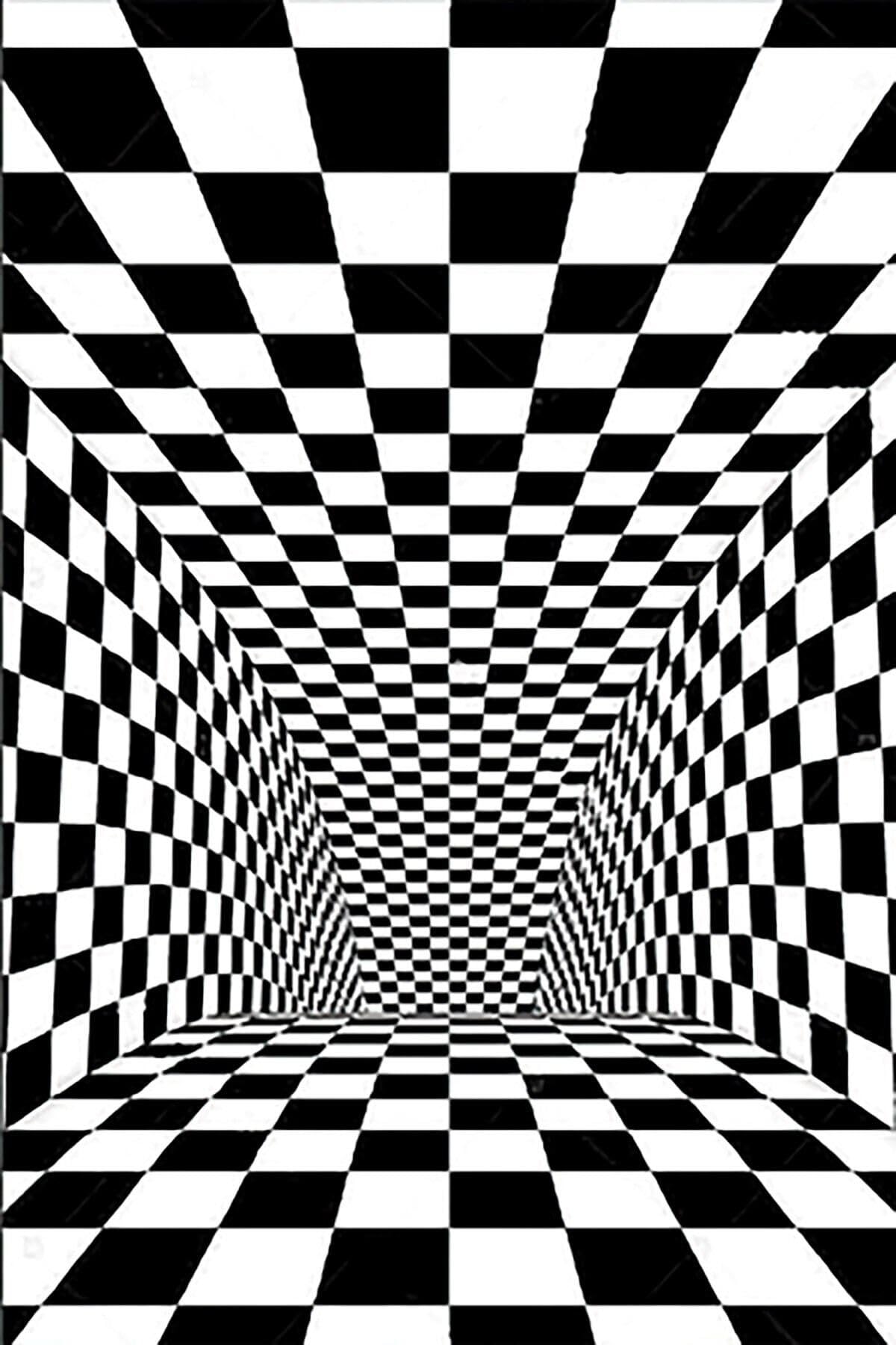 Pelangi Siyah Beyaz Dama Desenli 3d Yıkanabilir Kaymaz Taban Leke Tutmaz Modern Salon Halısı Ve Yolluk, Siyah-Beyaz 160 x 300, 135832116030005