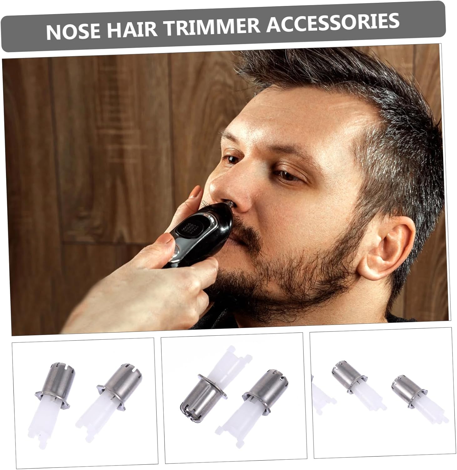 8pcs Electric Nose Hair Trimmer Accessories Easy to Install Painless Removal for Men Women Compatible Inner Blades and Caps