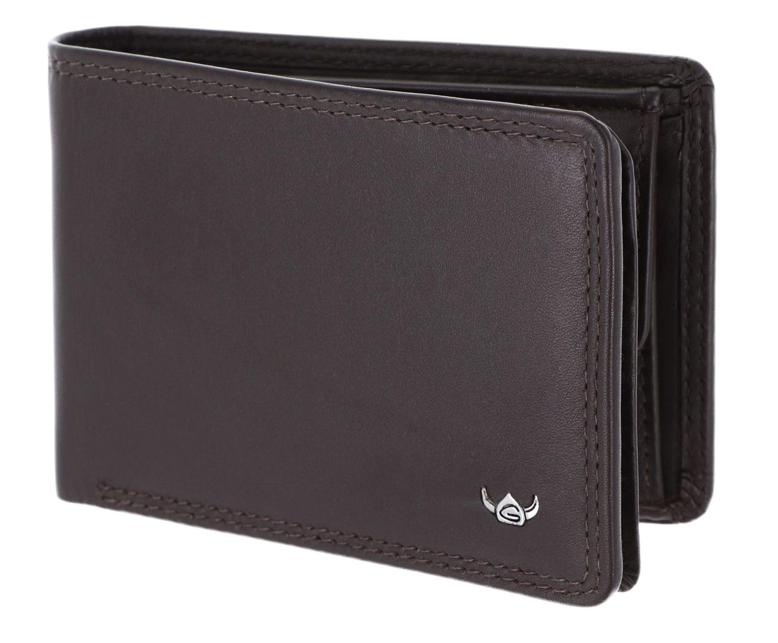 Golden Head Leder Geldbörse Polo RFID Protect Minischeintasche 1196 Dunkelbraun