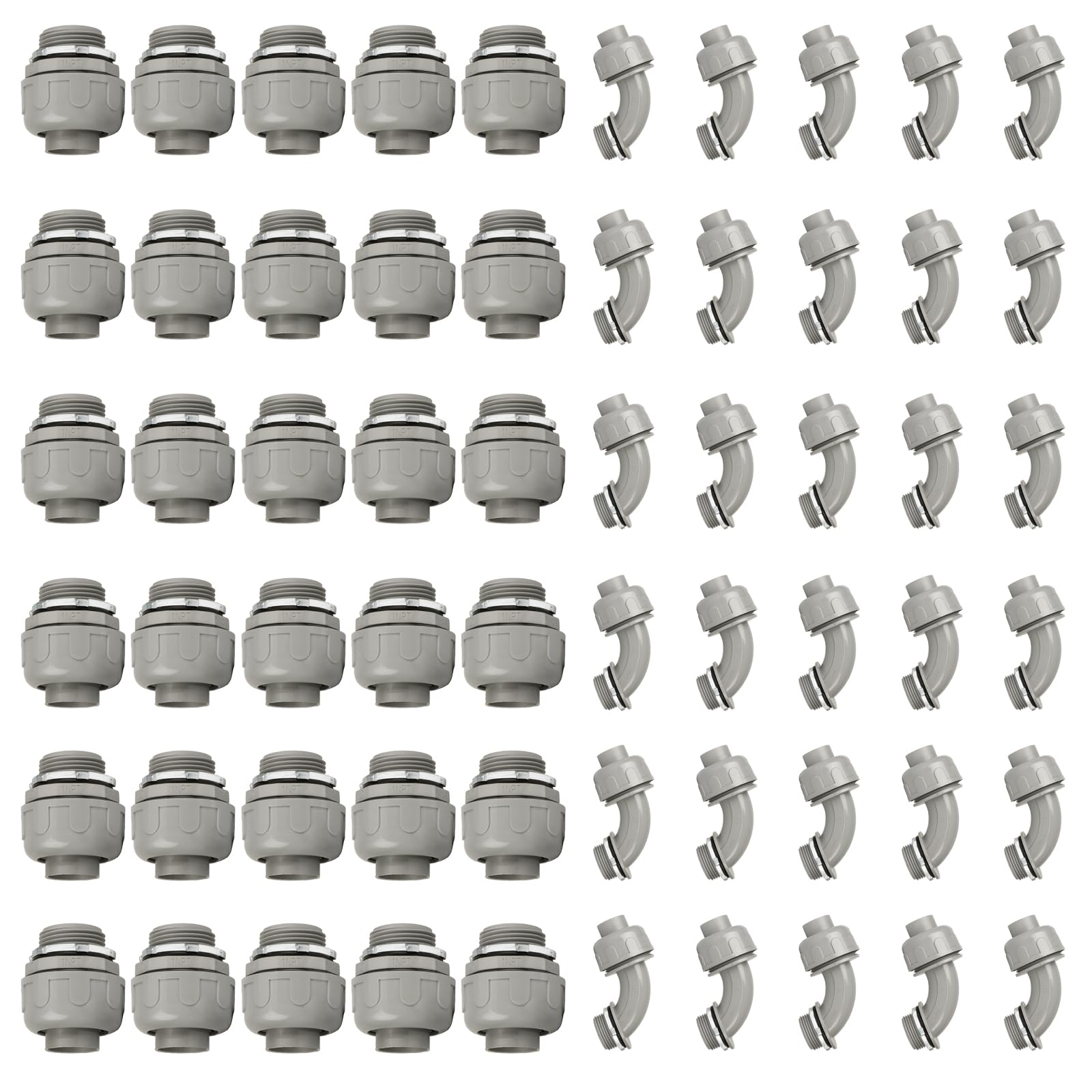 Conectores de conducto herméticos de 1 pulgada NPT con codos de 90 grados y rectos 7