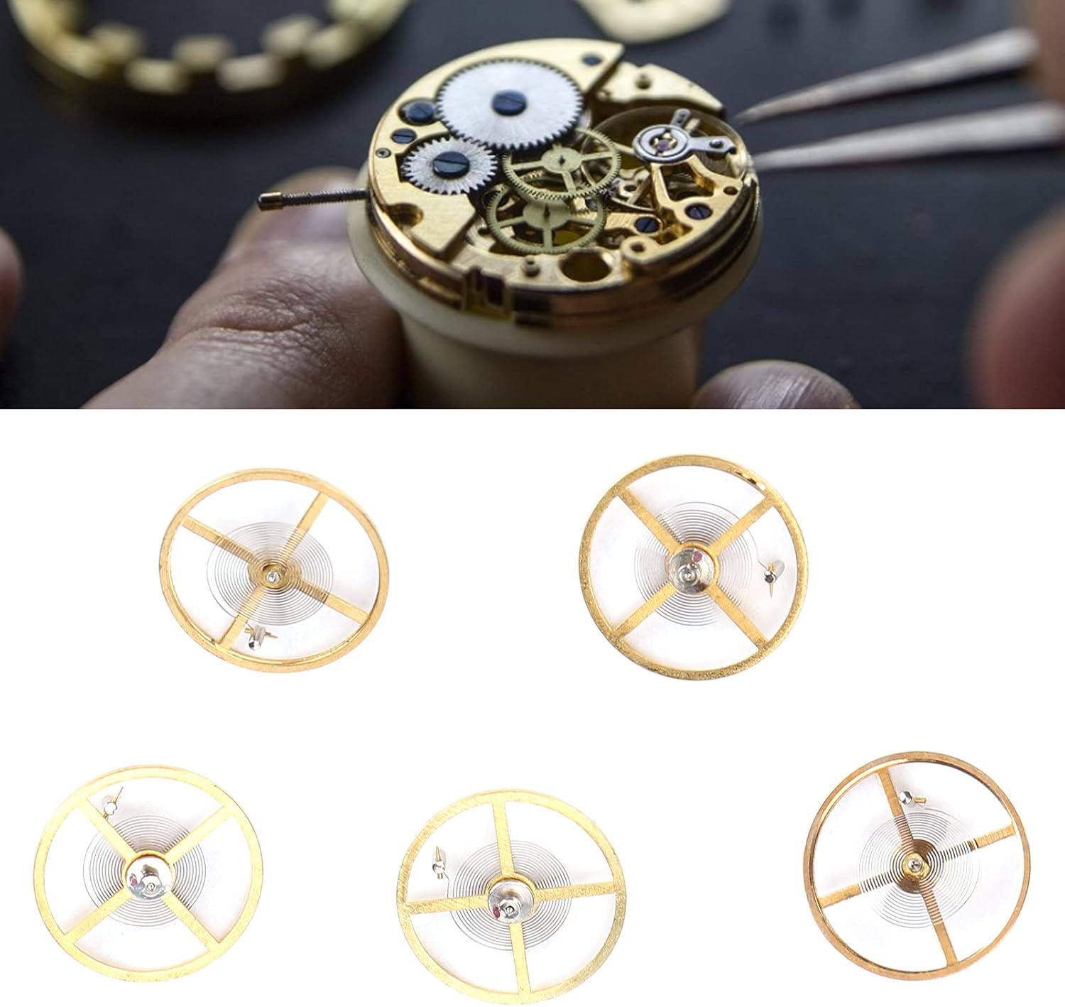 Watch Repair Tool Kit,Watch Balance Wheel with Full Swing Hairspring Replacement for 8205 Movement Watch Repair Parts