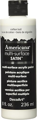DecoArt Americana - Pintura acrílica satinada 80 fl oz bola de algodón