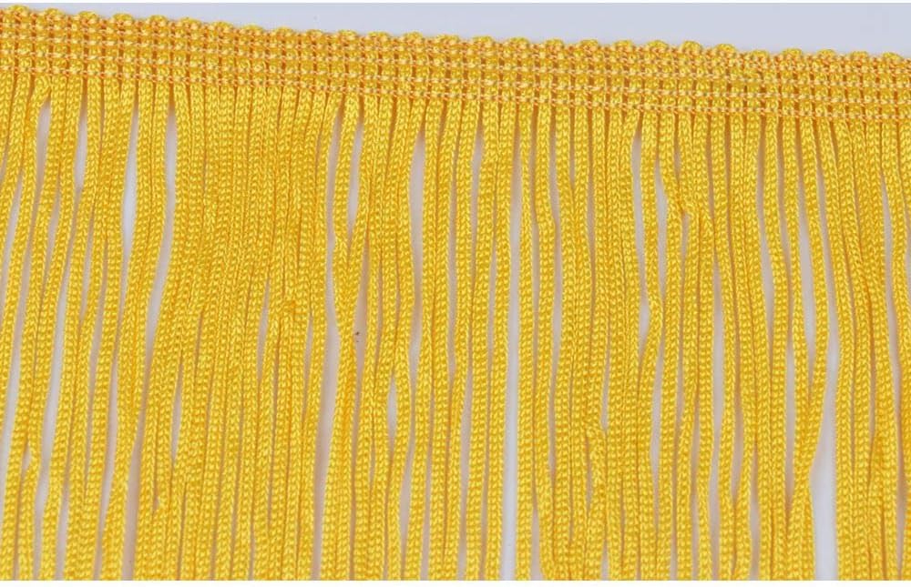 Fringe Trim Lace Polyerter Fibre Tassel 12inch（″） Wide 10 Yards Long for Clothes Accessories and Latin Wedding Dress and DIY Lamp Shade Decoration Black Golden Yellow
