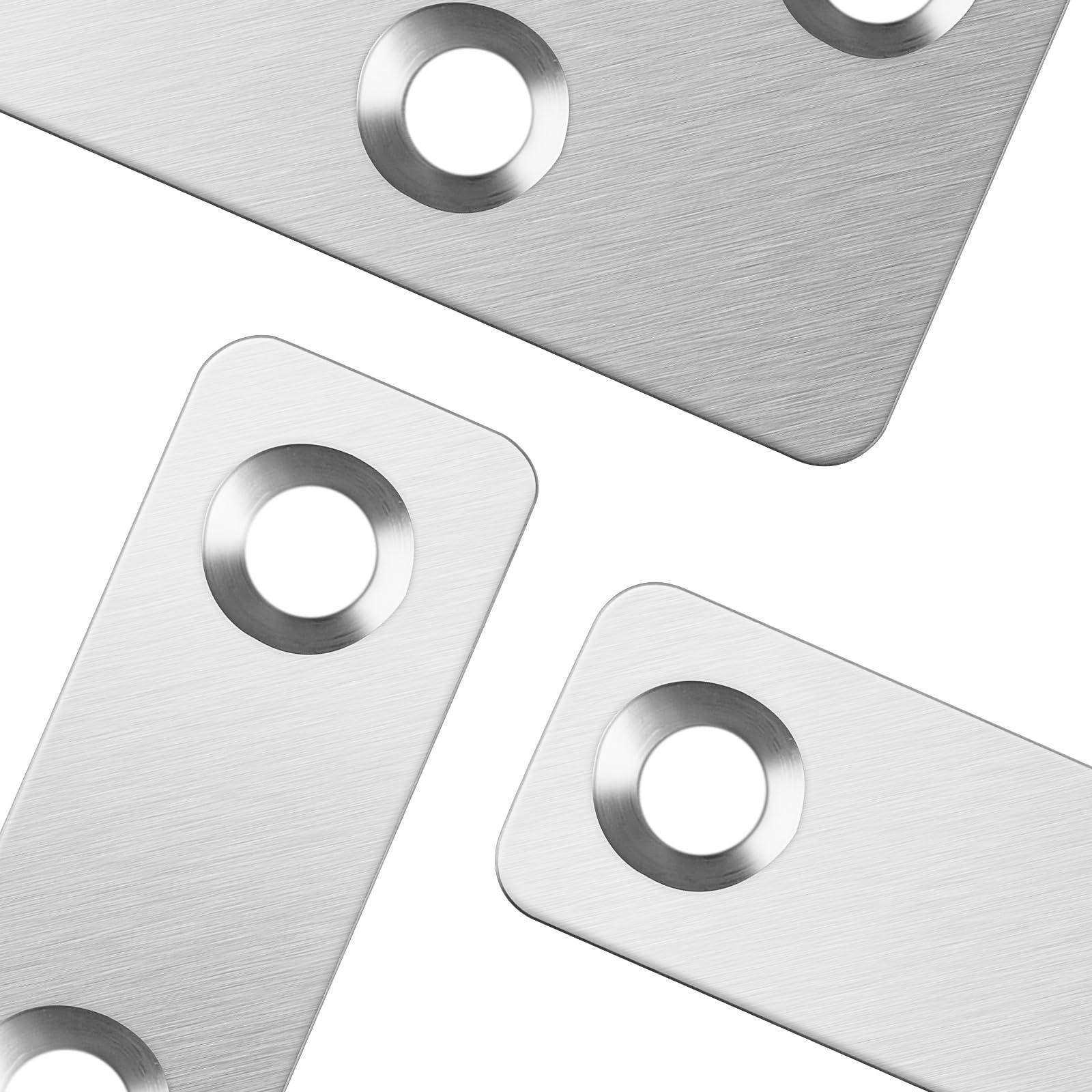CHUIFAI 50 x Flat Angle 90 Degrees Stainless Steel L-Shape Flat Angle Connectors Flat Angle Brackets L Shape 50 x 50 mm with 160 Screws for Wooden Furniture Tables and Chairs - Image 3