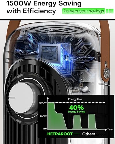 Miniatura 9 de Calentadores de espacio en torre para uso en interiores con 4 modos de calor, oscilación de 70, protección contra sobrecalentamiento y vuelco,