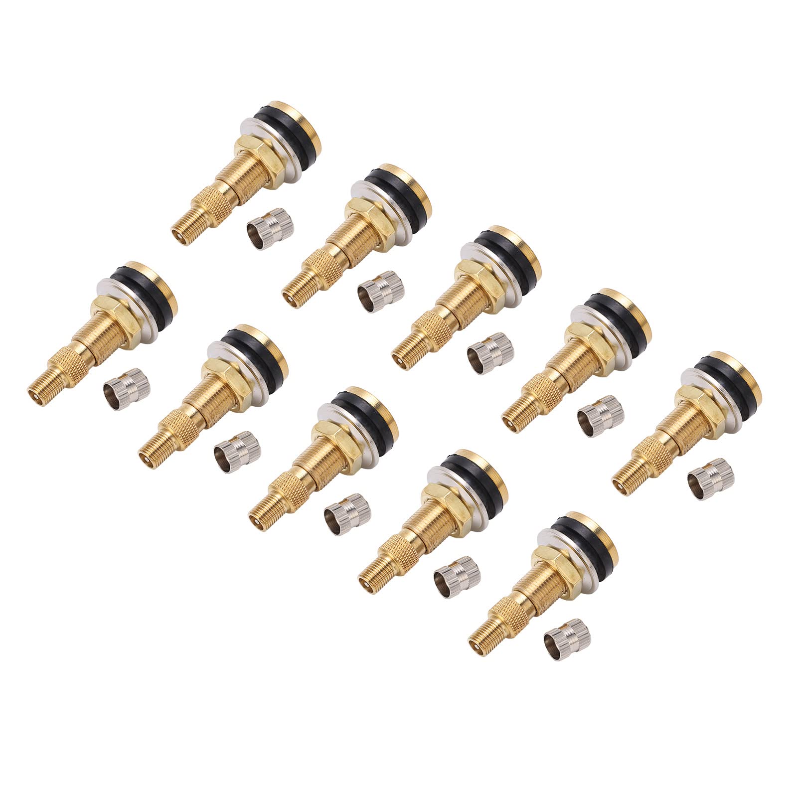 Valvole Pneumatici, 10 Pezzi Valvole per Pneumatici Tubeless in Ottone TR618A 1 7/8 Pollici per Trattore, 0.625 Pollici Foro Valvola per Zavorra Liquida