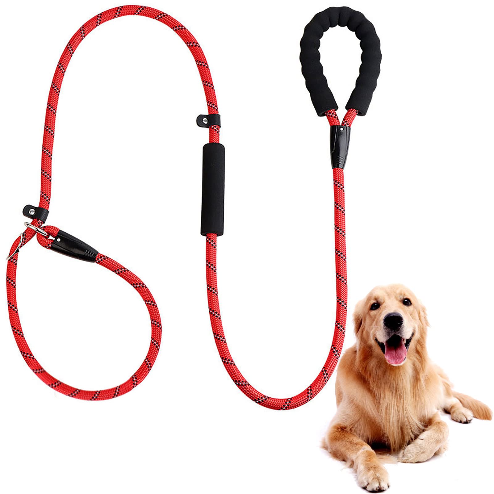 Correa De Entrenamiento Para Perros Medianos/grandes - Ajustable, Antideslizante, 180 Cm, Con Asas Acolchadas Y Reflectante