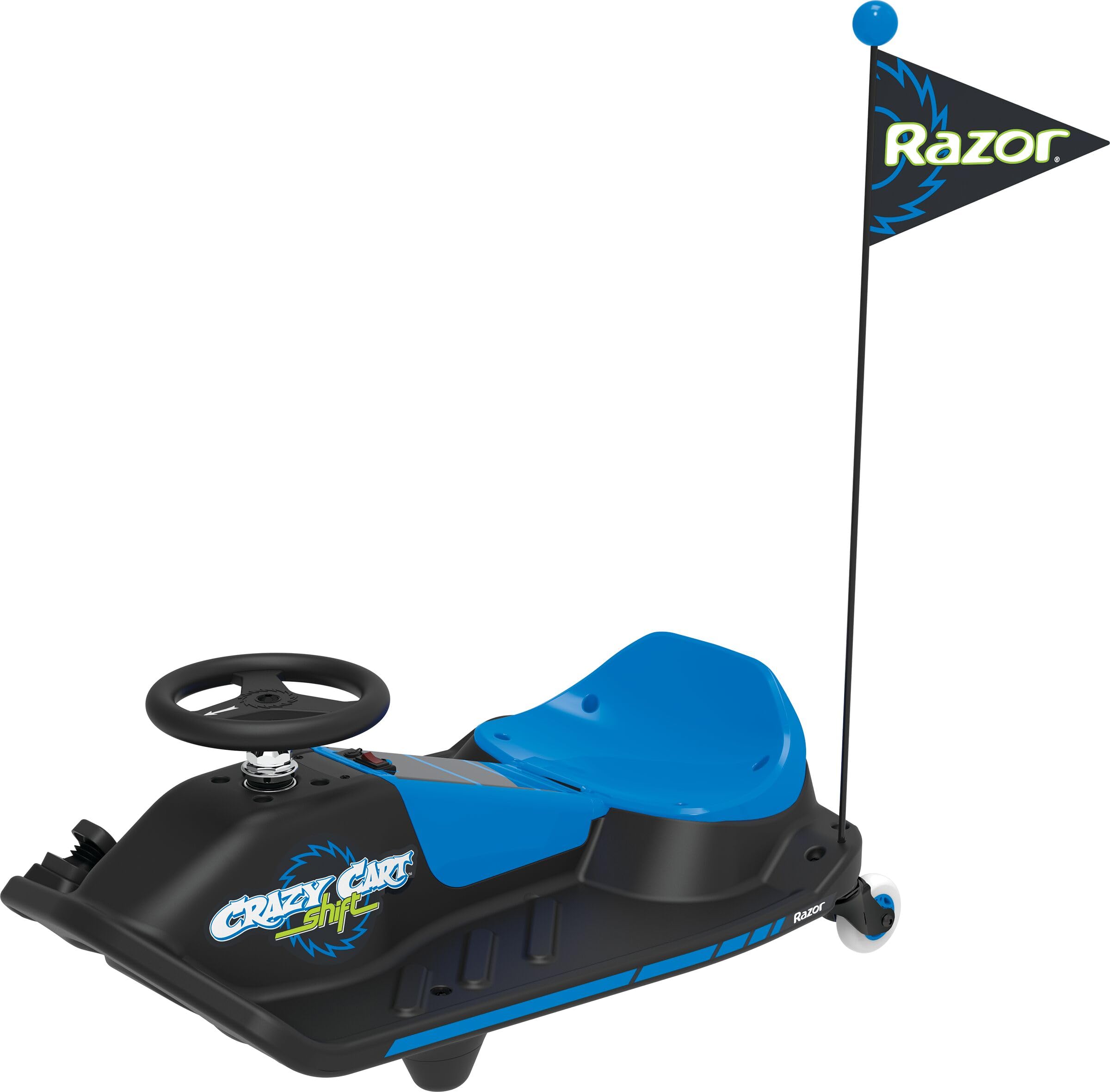 Crazy Cart Shift LV – Razor litowo Drift Kart dla dzieci, wysokowydajny silnik o mocy 100 W, szybsze ładowanie, lżejsza konstrukcja, o zmiennej prędkości