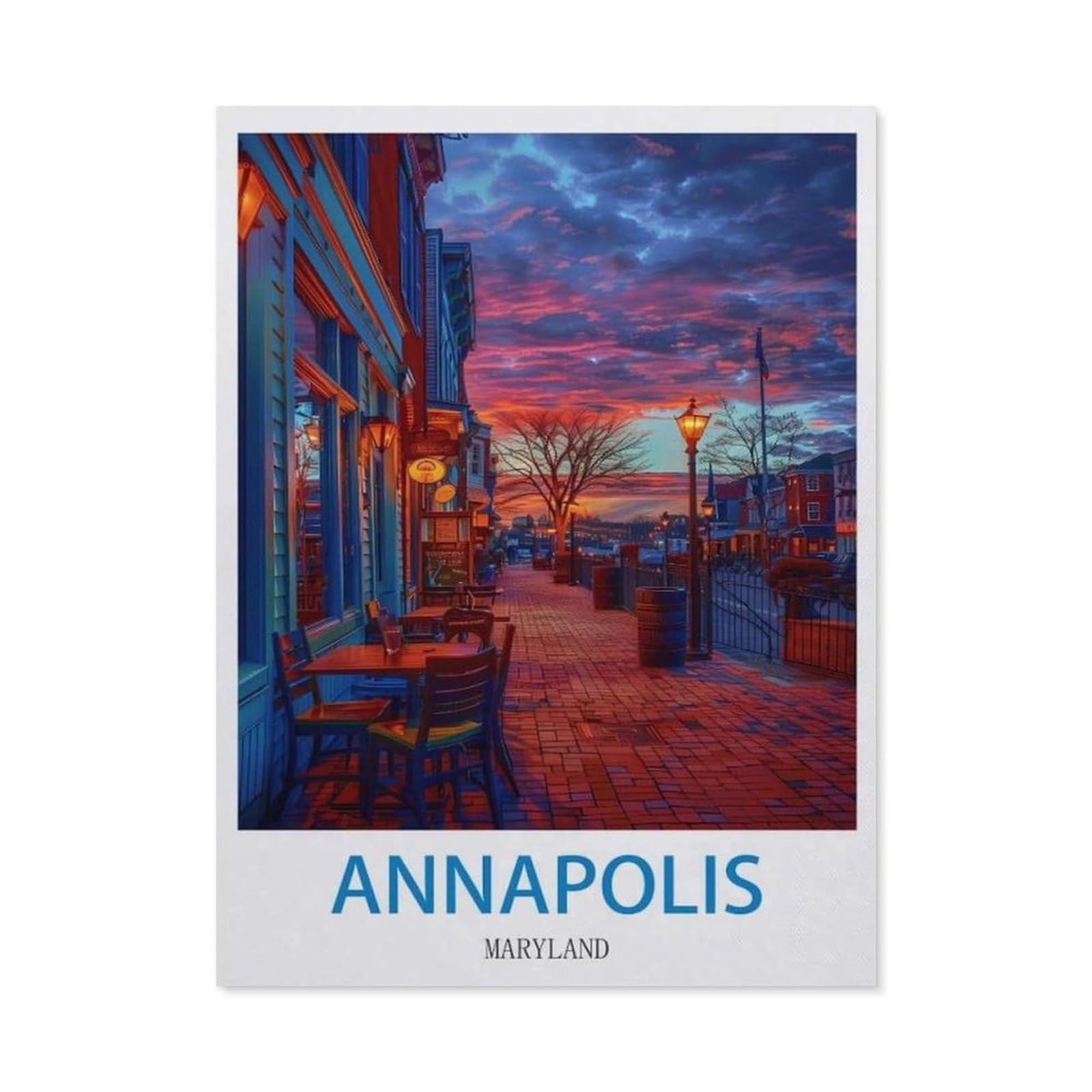 Beayodkp （30 X 40 Cm/11.81 X 15.74 Inches） Diy Diamond Painting，Annapolis Maryland，Cross Stitch Full Drill 5D Embroidery Mosaic Wall Decor Art-Ci23
