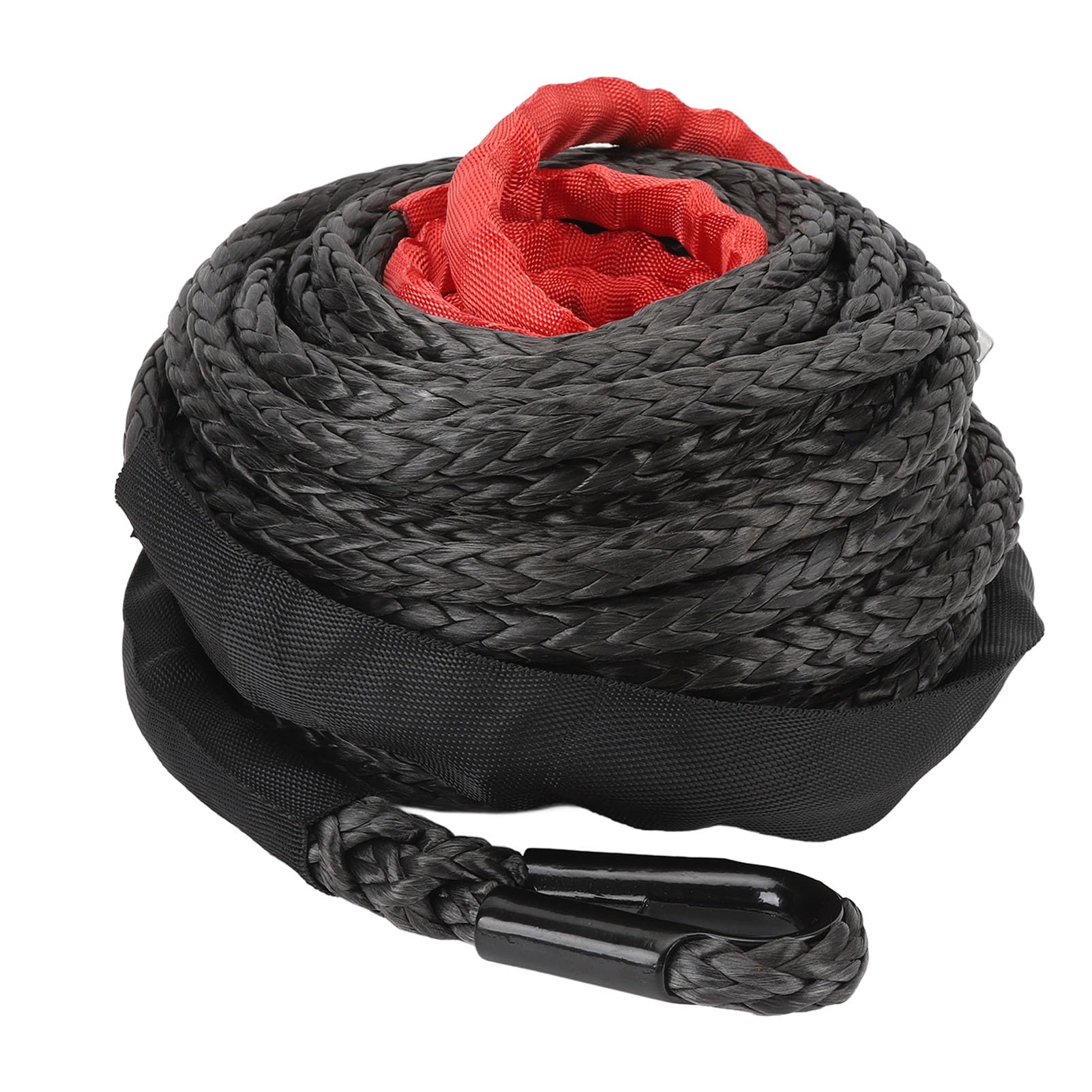 FILFEEL Syntetyczna Lina Wyciągarki z tuleją ochronną 9,5 Mm X 7,5 T Kabel o Wysokiej Wytrzymałości do Pojazdu Terenowego 4WD ATV UTV SUV