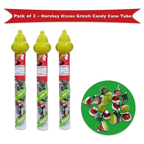 Miniatura 2 de Grinch Hershey Kisses - Bastones de caramelo rellenos de caramelo, paquete de 3 caramelos de Navidad Hershey Kisses, Grinch Kisses, Grinch Kisses,