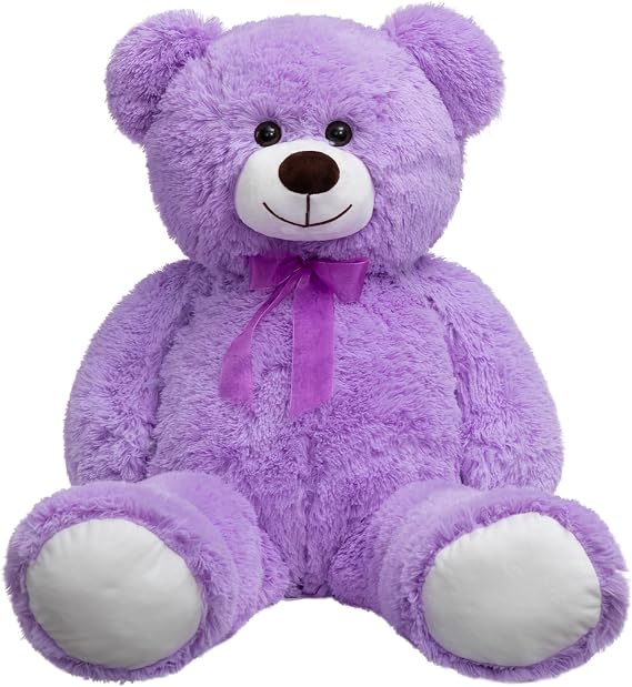 HollyHOME Big Teddy Bear Stuffed Animal Large Teddy Bear Cuddly Plush Toy for Girlfriend Kids 36 inches Purple
