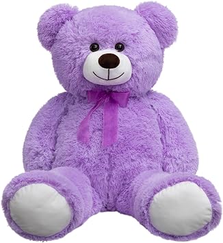 HollyHOME Big Teddy Bear Stuffed Animal Large Teddy Bear Cuddly Plush Toy for Girlfriend Kids 36 inches Purple