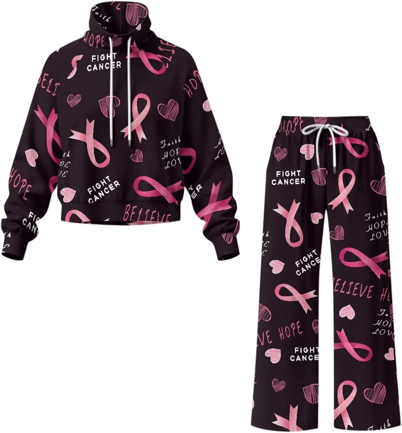 Women 2 Piece Workout Sets Soft High Waisted Stretch Wide Leg Sweatpants Breathable Lounge Yoga Tracksuit Sets