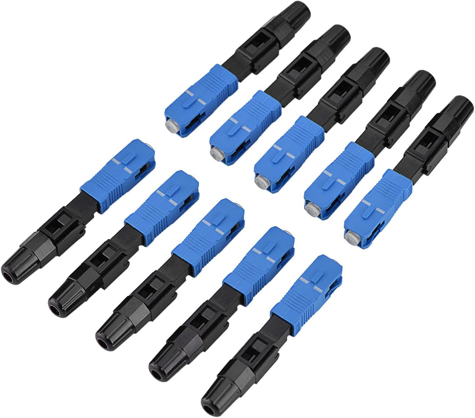 Dpofirs 10pcs/set SC Optic Fiber Quick Connector, SC/UPC Optic Fiber Quick Connector Fast Adapter Single Mode for FTTH/ODF, Electric Accessories