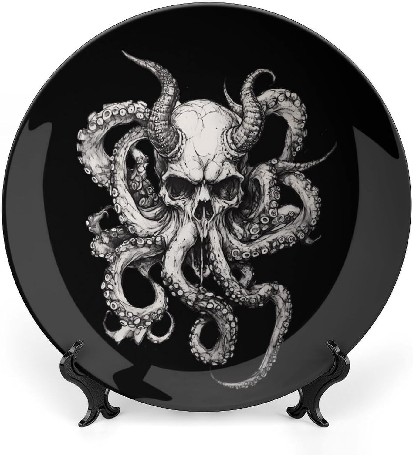 Goat Octopuss Horns Tentacles Decorative Plates for Display Ceramic Plate Tray with Stand Hanger Home Decor