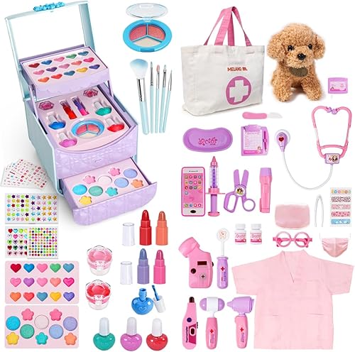 Meland Kit de maquillaje de doctor Toys para niñas con niños