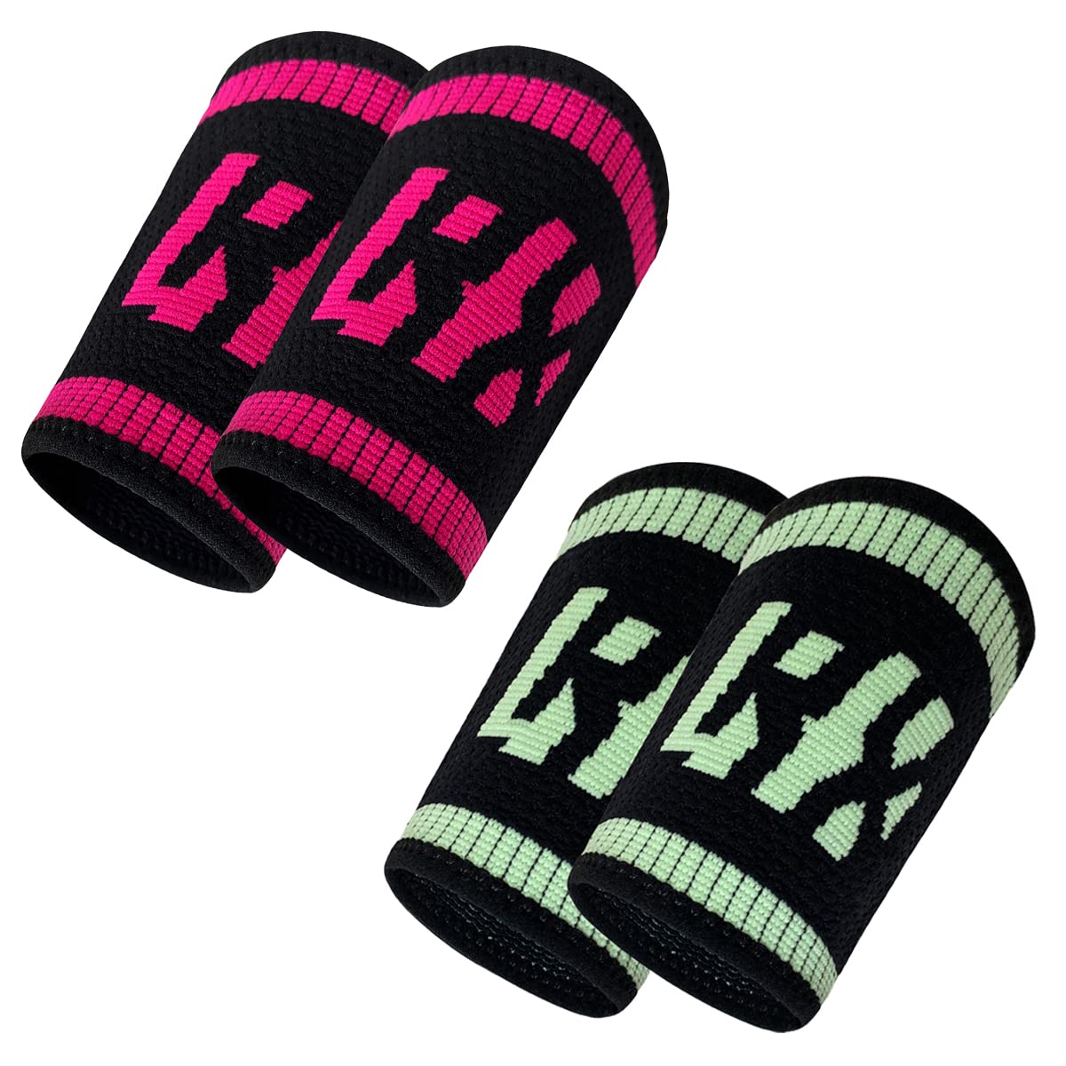 LYFT-RXWrist Sweatbands, Slim Fit Design for Weightlifting, Gym, Workout, Cross Training, Weight Lift, Sports, 4.5 inch Sweat Wicking Wrist Bands, Men and Women, 4PACK (2 Pairs/2 Colors)