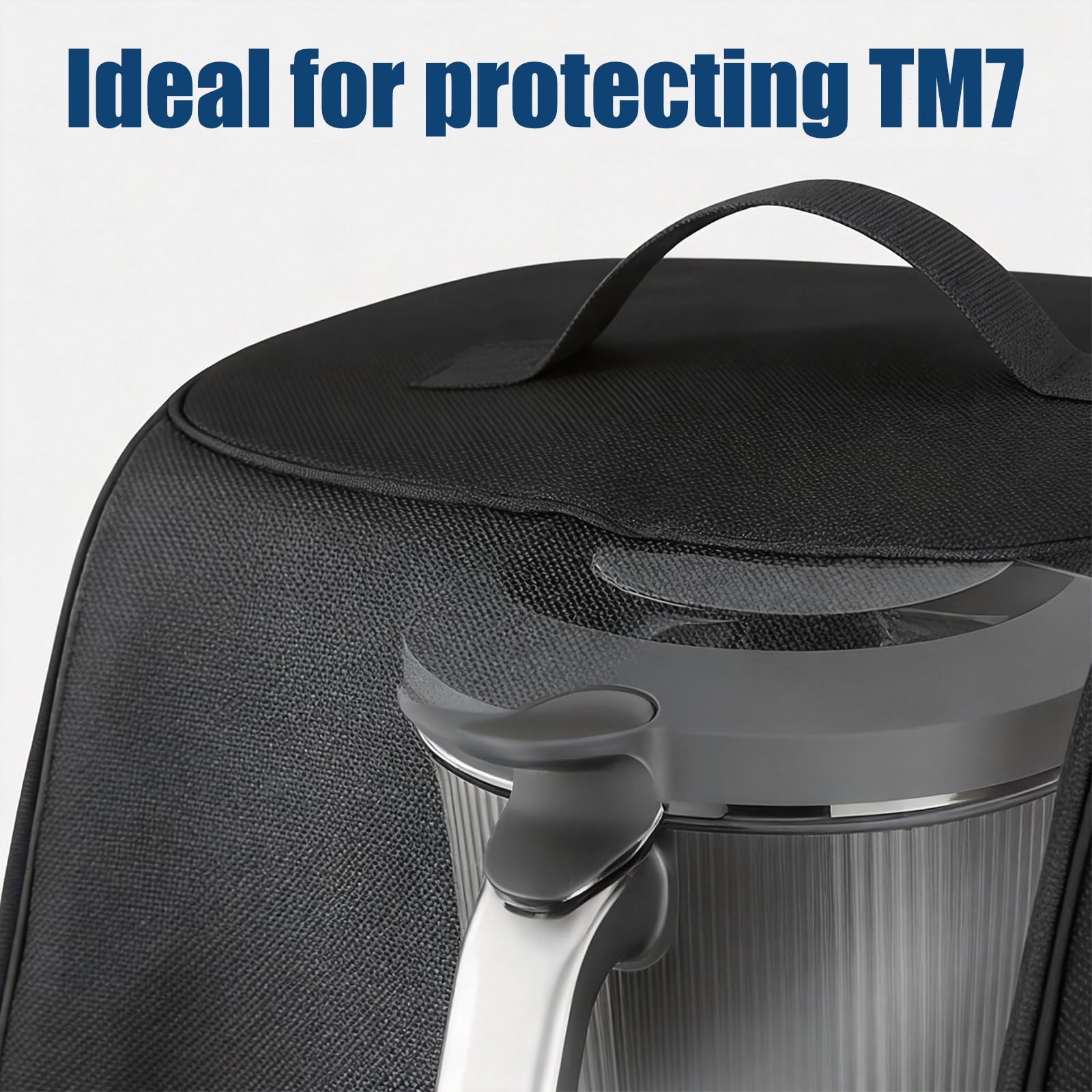 Cubierta protectora para Thermomix TM7, Funda thermomix tm7 con ventana de visualización transparente, diseño plegable, bolsillos para accesorios y asa de transporte Ideal para almacenar TM7 — view 8