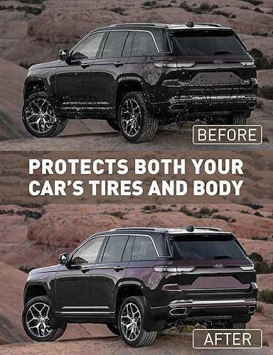 Miniatura 8 de LWLYBHMSG Juego de 4 solapas de barro para Grand Cherokee 2023 2022 2022, protectores de salpicaduras delanteros y traseros, no requiere