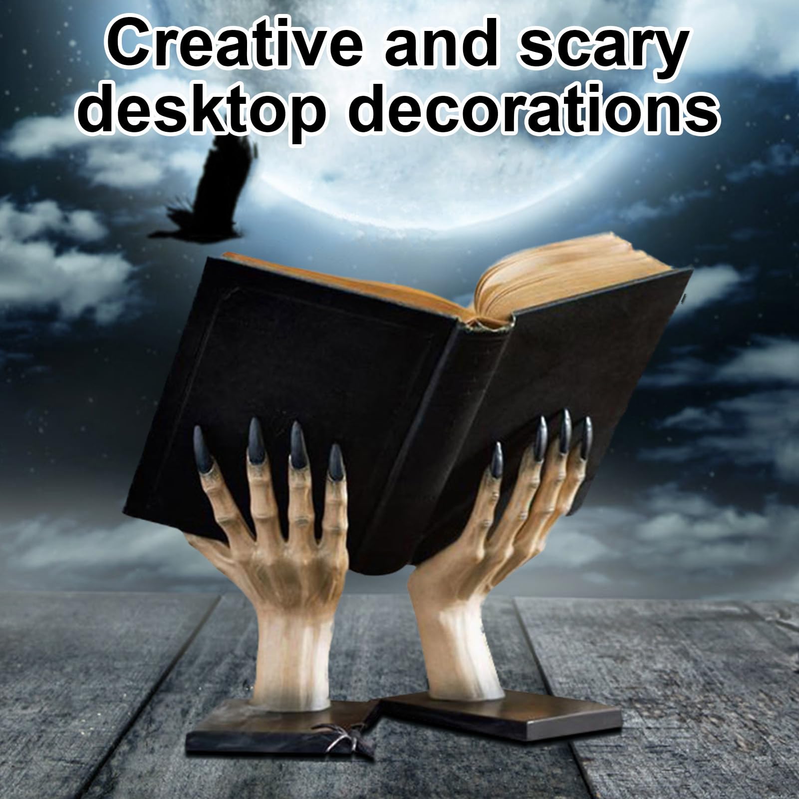 Reggilibri Originali Supporto Mani Di Gotiche In Resina Per Halloween