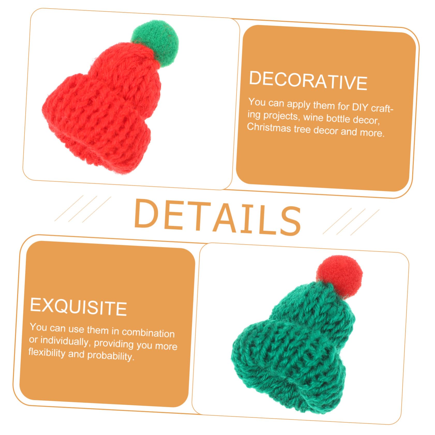 20piezas Mini Gorro De Papá Noel De Decoración Navideña De Gorros Navideños Miniatura para Manualidades para Decoración De Fiestas De Navidad y Regalos De Agradecimiento